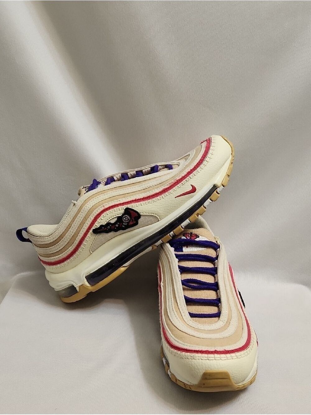 Nike  Air Max 97 AirSprung SE Sesame Electro Purple Cream Sneakers (M Size 7.5)